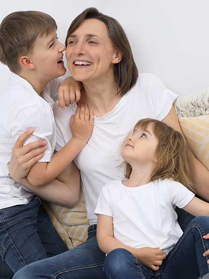 Familienfoto im Fotostudio